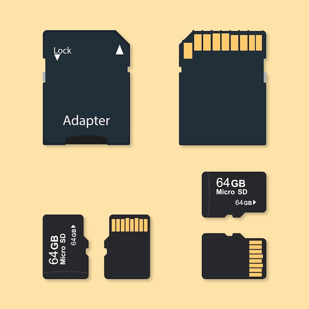 SD-kaart en adapter vector tekening