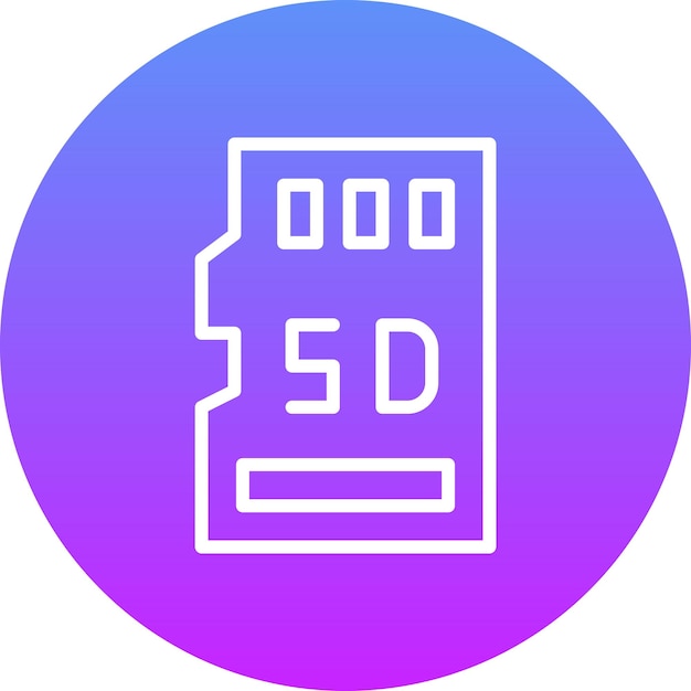Sd-kaart vector icoontje illustratie van Computer en Hardware icoonset