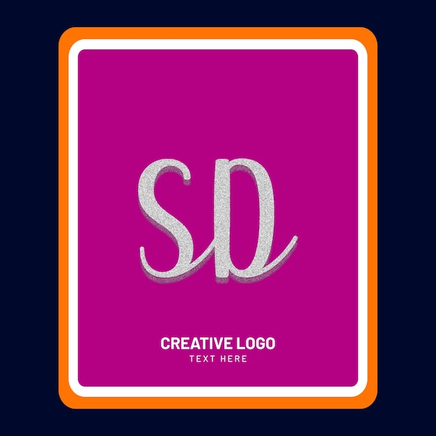 SD letter creative logo design in 3d style