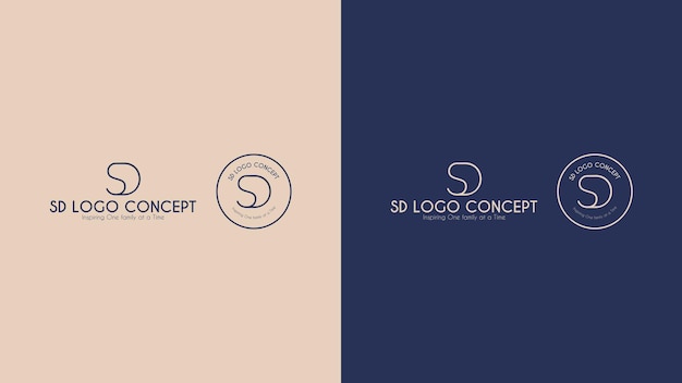 Vector sd minimaal logo-concept