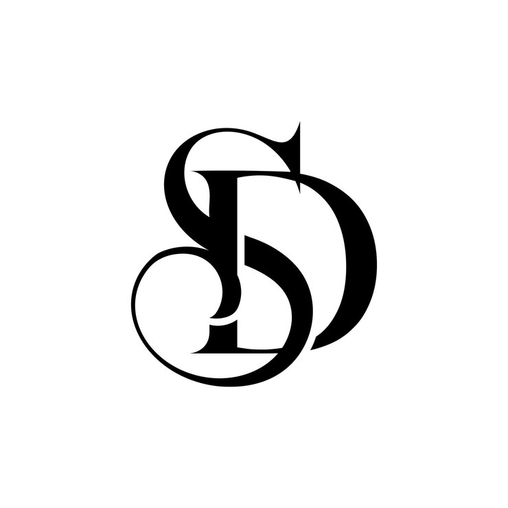 SD 모노그램 또는 DS 모노그램 유형의 현대적인 레터링 로고 디자인