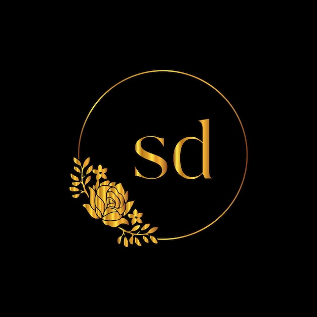 Logotipo sd monogram per eventi celebrativi, matrimoni, biglietti di auguri, inviti modello vettoriale