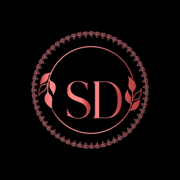 SD Monogram logotype for celebration , jewelry wedding, greeting card, invitation Vector Template