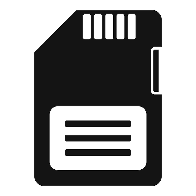 SD-opslagchip icoon eenvoudige vector Archief database