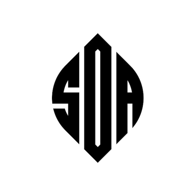 ベクトル sda 円の形状のロゴデザイン 円とエリプスの形状 sda エリプスの文字 タイポグラフィックスタイルの3つのイニシャルが円のロゴを形成します sda サークルエンブレム アブストラクト モノグラム 文字マーク ベクトル