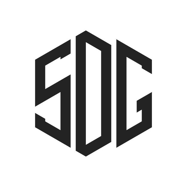 SDGのロゴデザイン: ステータス・レター SDGモノグラム SDGロゴは六角形の形を用いたものです