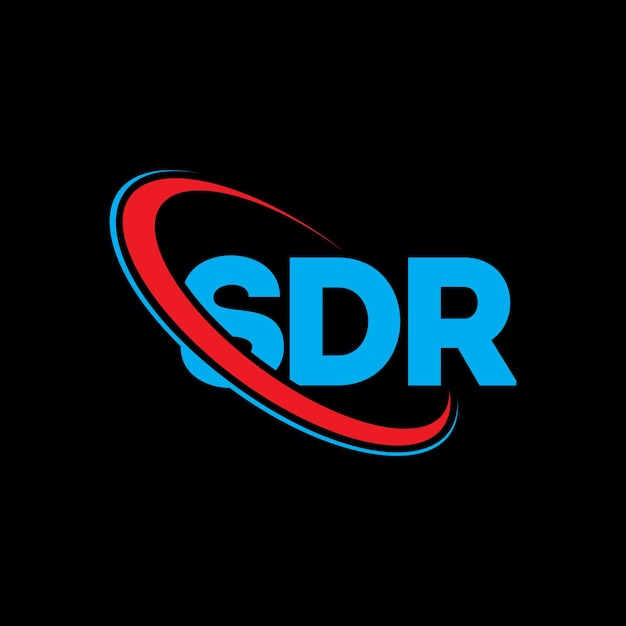 Vettore logo sdr lettera sdr lettera logo design iniziali sdr logo collegato con cerchio e maiuscolo monogramma logo sdr tipografia per il business tecnologico e marchio immobiliare