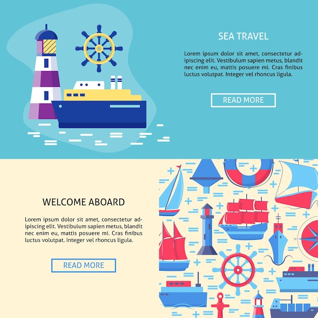 Sea adventure concept banner templates