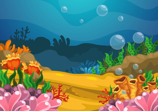 Vector under the sea background vector