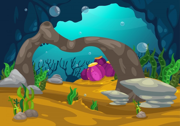 Vector under the sea background vector