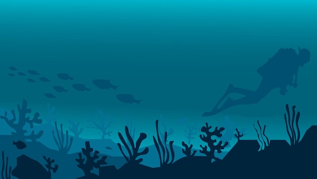 Vector under the sea background