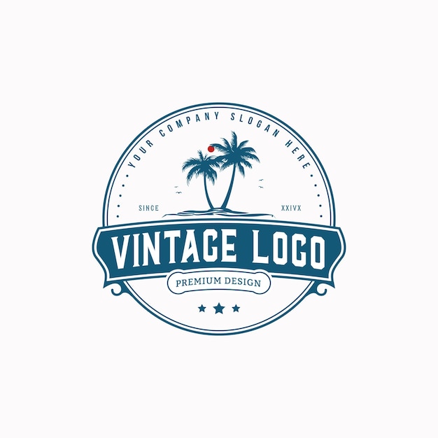 Sea beach retro vintage farm company stamp badge hipster logo design