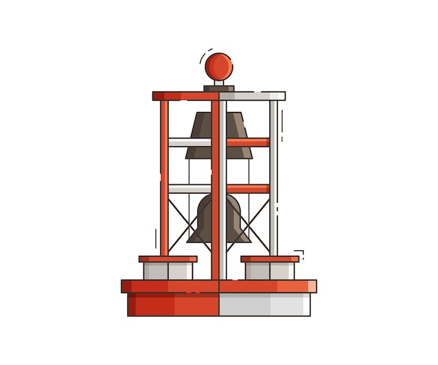 Sea Bell Buoy Vector Illustration