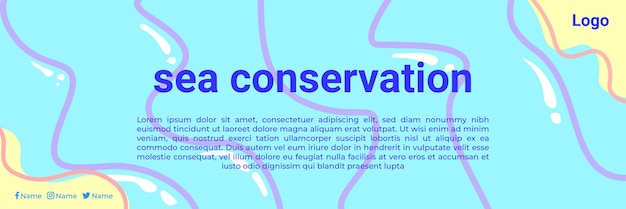 Vector sea conservation banner