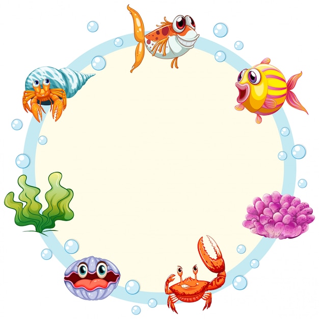 Sea creature frame with copyspace