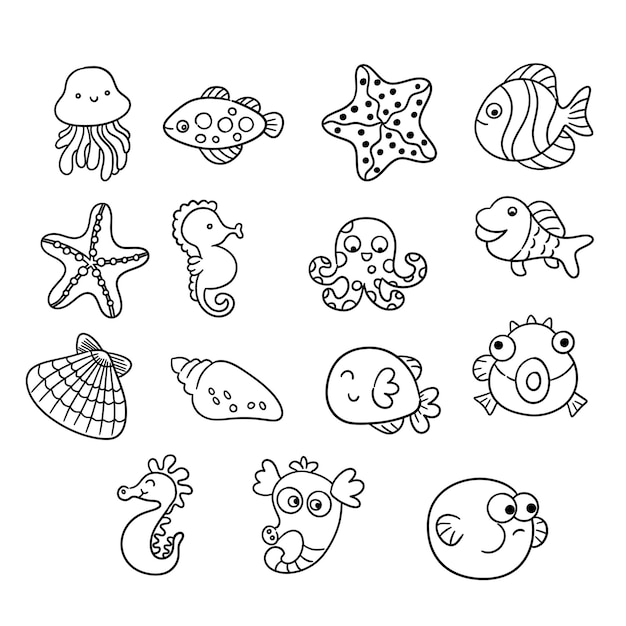 Vector sea creatures