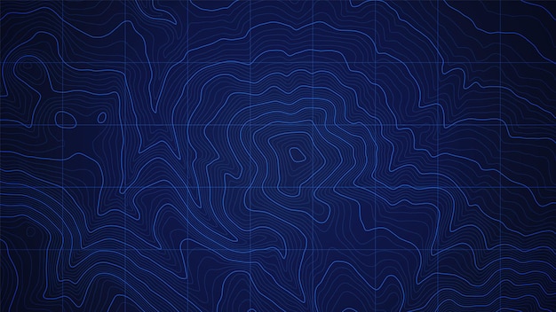 Sea depth vector topographic map conceptual user interface dark blue background