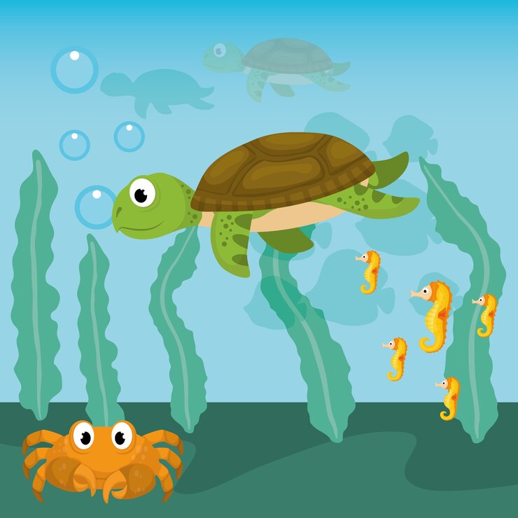 Vector sea fauna concept