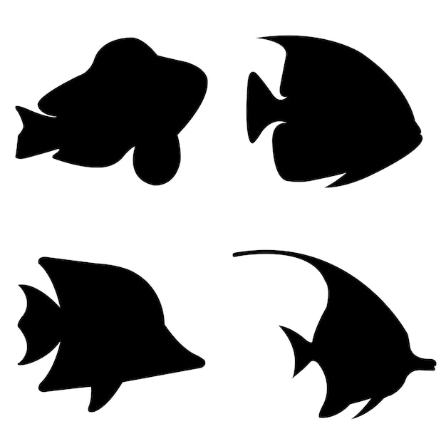 Vector sea fish silhouette