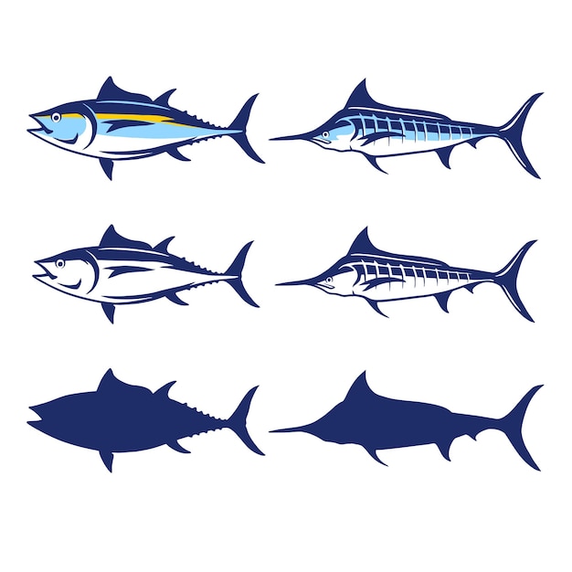 Sea fish vector set