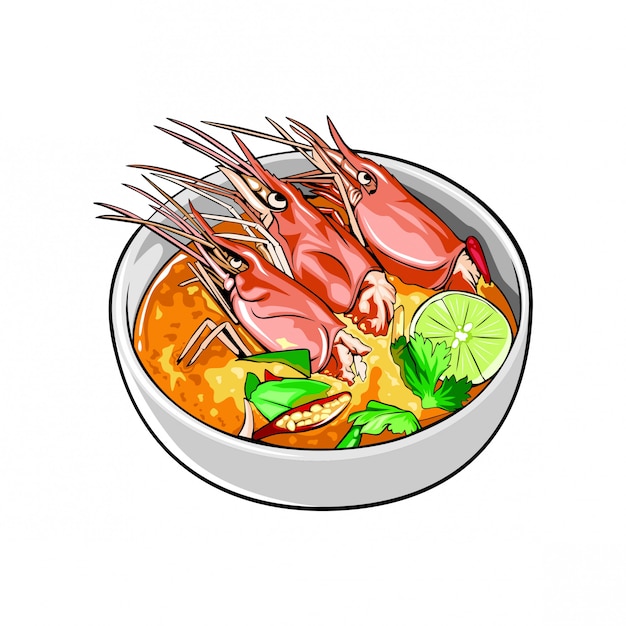 Vector sea food in a bowl