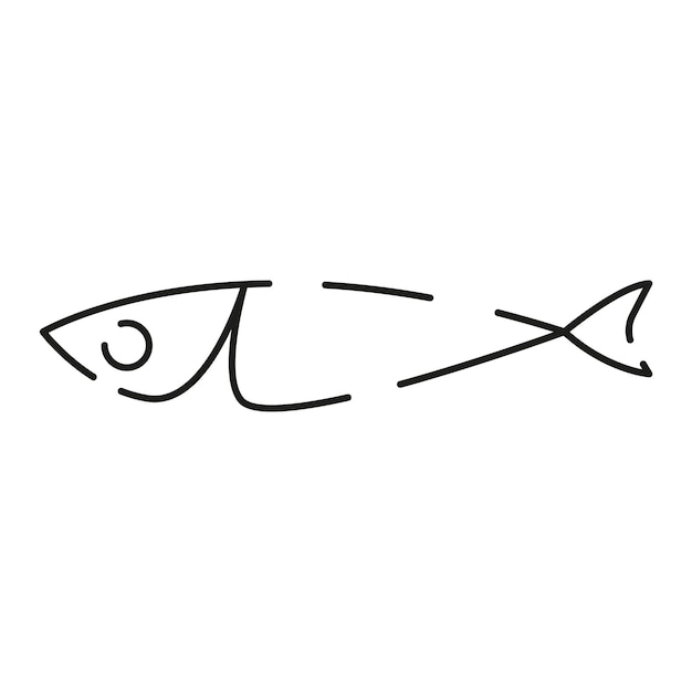 Vector sea food lijn icoon visrestaurant en wit vlees verse zalm vis icoon in dunne lijnstijl
