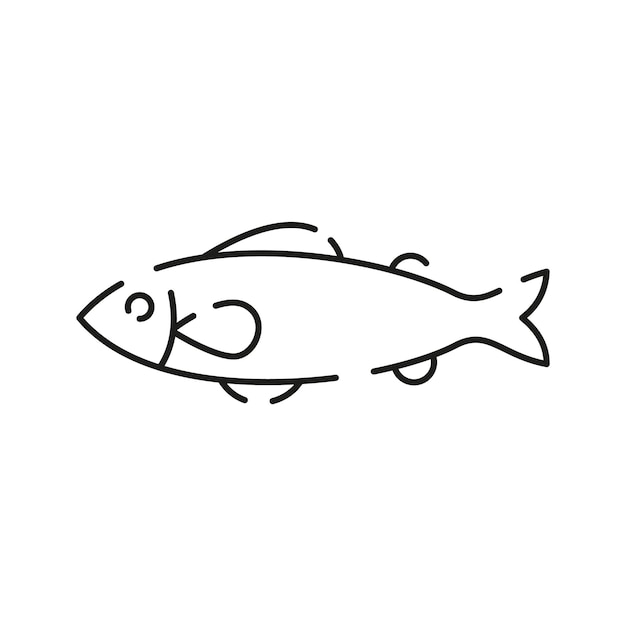 シーフードラインアイコン 白身肉レストラン 魚ラインアイコンの編集可能なベクトル ウェブサイトアプリとUIのトレンディなストロークサイン 魚の細い線アイコンのプレミアム