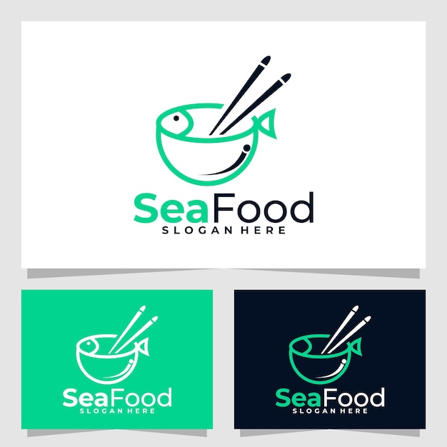 Sea food logo vector design template