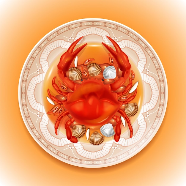 Vector sea food realistic vector