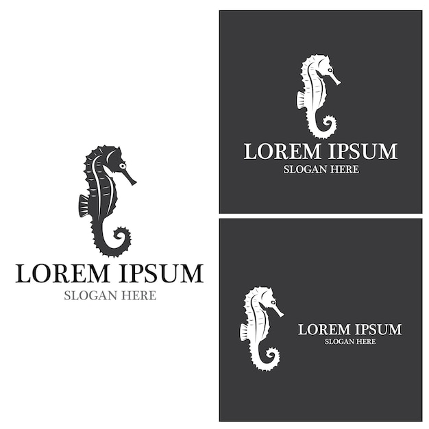 Sea horse icon and symbol vector template illustration