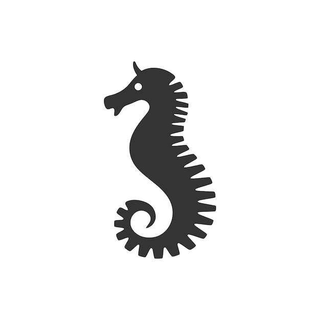 Sea horse Icon on White Background Simple Vector Illustration