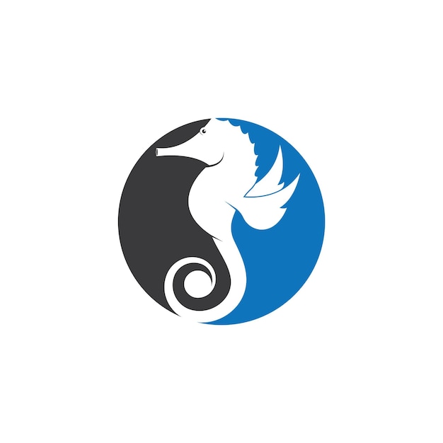 Sea horse illustration logo vector