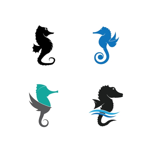 Sea horse illustration logo vector