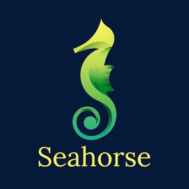 Sea horse logo vector template