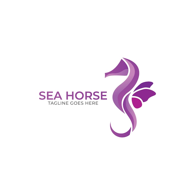 sea horse logo vector template