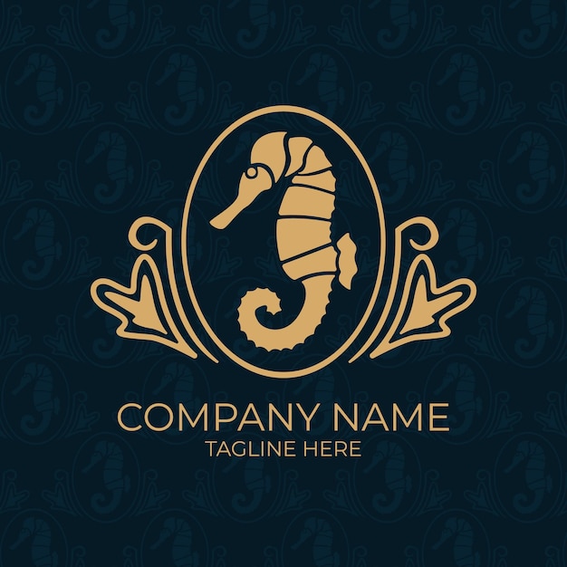 Vector sea horse logo vector