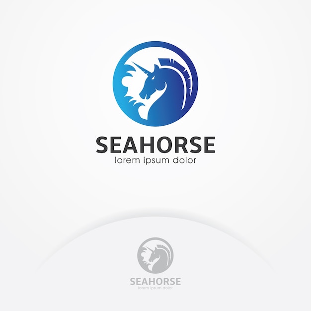 Sea horse logo with circle