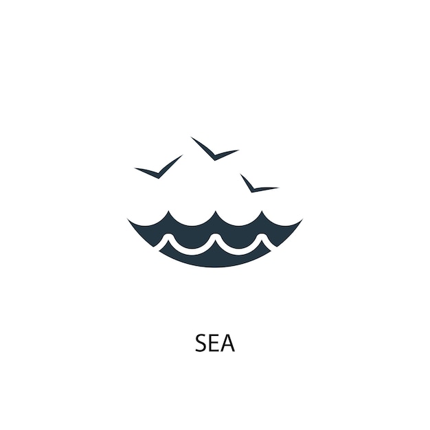 Sea icon. simple element illustration. sea concept symbol design from beach collection. can be used for web and mobile.