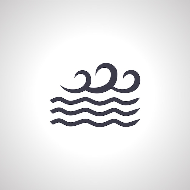 Морская икона Волна воды изолированная икона