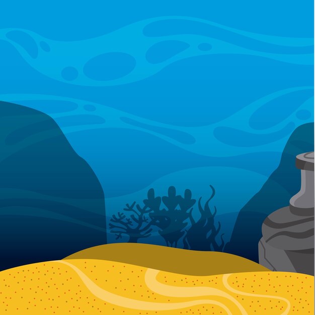 Under sea landscape icon. Sea life design. Vector graphic