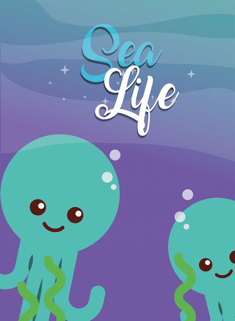 Sea life cartoon