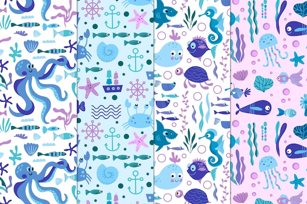 Sea life pattern collection