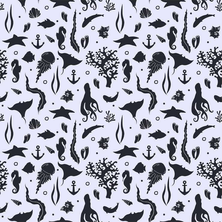 Vector sea life pattern