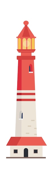 Vector sea lighthouse icon vector illustration