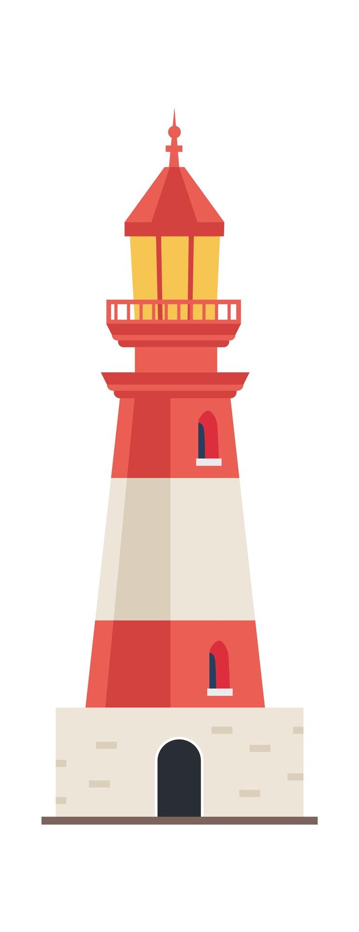 Vector 海上燈塔圖標 矢量插圖