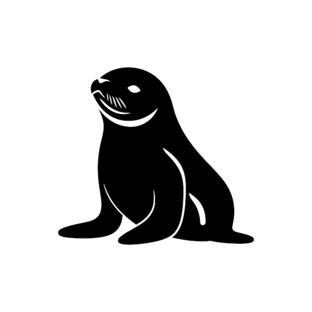 Икона морского льва на белом фоне Простая векторная иллюстрация