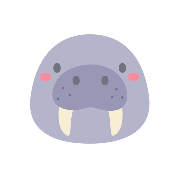 벡터 아이들을 위한 바다사자 벡터 귀여운 동물 얼굴 디자인