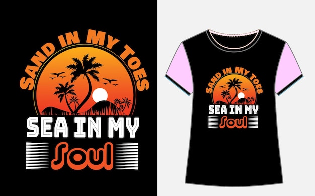 Vector sea in my soul tshirt design