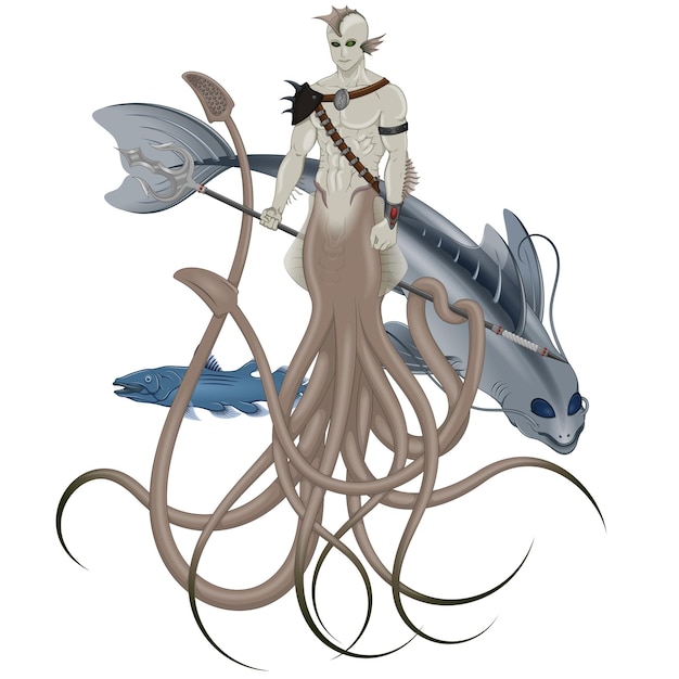 sea mythological creature vector design