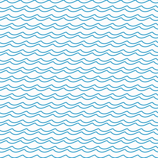 Vector sea ocean blue waves seamless pattern background